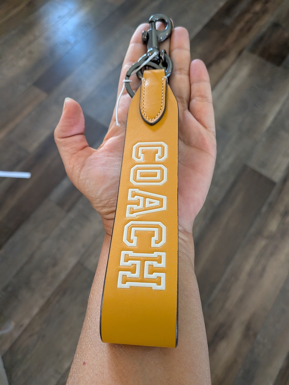 COACH X-Large Leather Varsity Logo Loop Keyring Bag Charm 2020 HTF